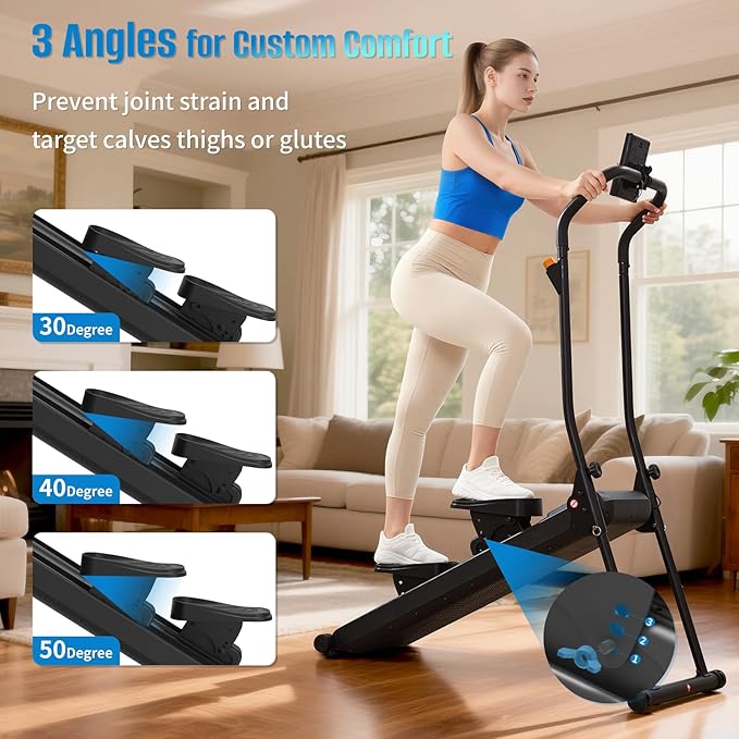 HXD-ERGO Stair Stepper, Upgrade 6-Level Resistance Stair Master with Adjustable Handlebar, Folding Stair Climber Workout Machine