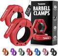 DMoose Fitness Barbell Clips 2 Inch (Pair) - Quick Release Olympic Barbell Clamps & Collars with Anti Slip TPR Grip for Secure Weightlifting and Powerlifting - Weight Clips for Bars at Home or Gym