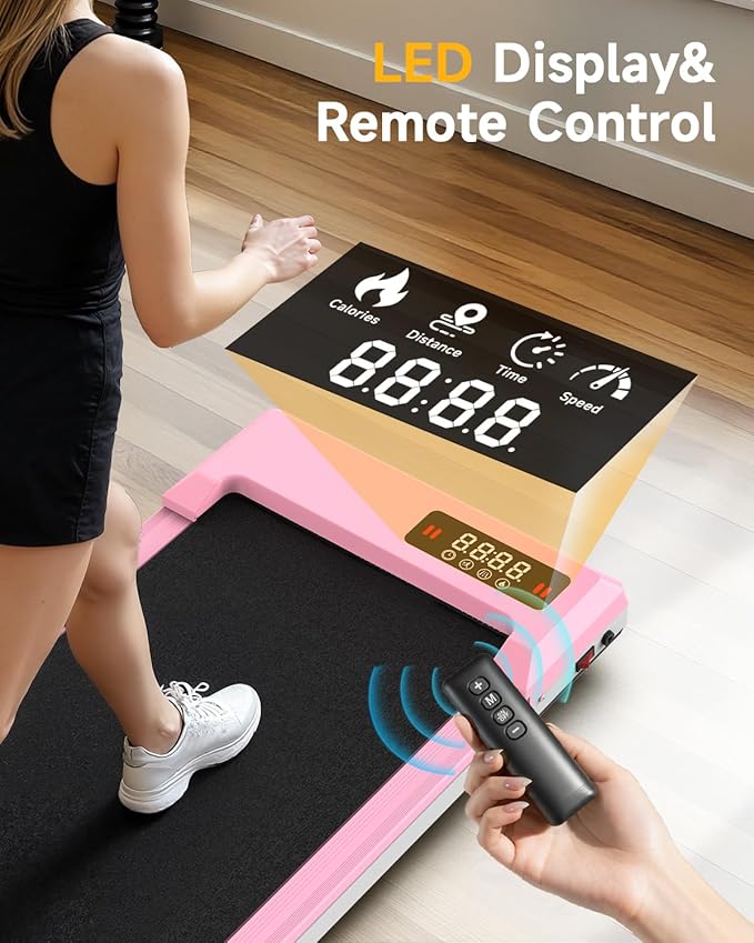 Walking Pad Treadmill with Handle Bar,Walking Pad with Incline 8%,2.5HP Quiet Under Desk 320 lbs 2 in 1Treadmills for Home Office,Compact Foldable Walking Pad,Remote Control&LED Display