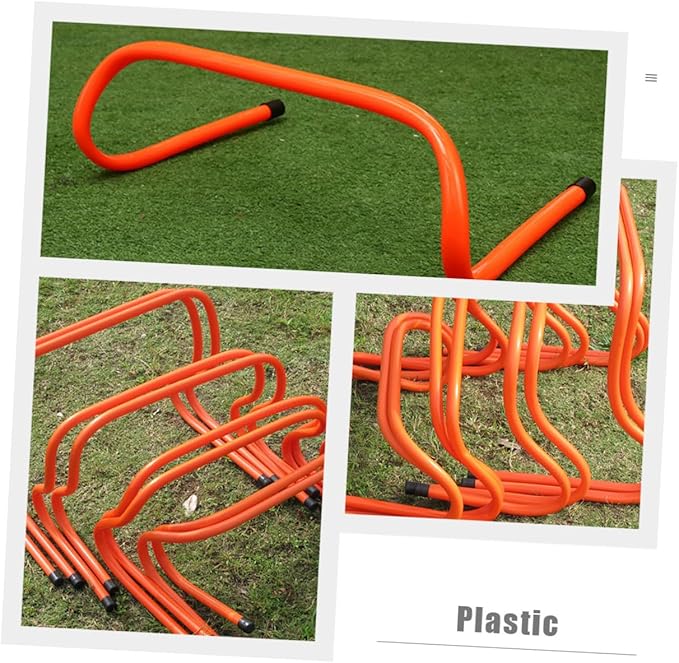 Cabilock 2pcs Professional Training Speed Hurdles 15cm Plastic Wear-Resistant Agility Equipment for Soccer Football Track and Field Conditioning