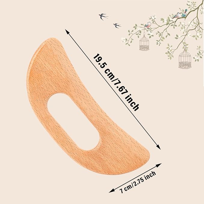 Body Gua Sha Tool Wooden Lymphatic Drainage Massager Gua Sha Massage Tool Muscle Scraping Massage Tool Wood Gua Sha Board with Hand Grip SPA Tool Body Sculpting Anti Cellulite Tool for Man and Women