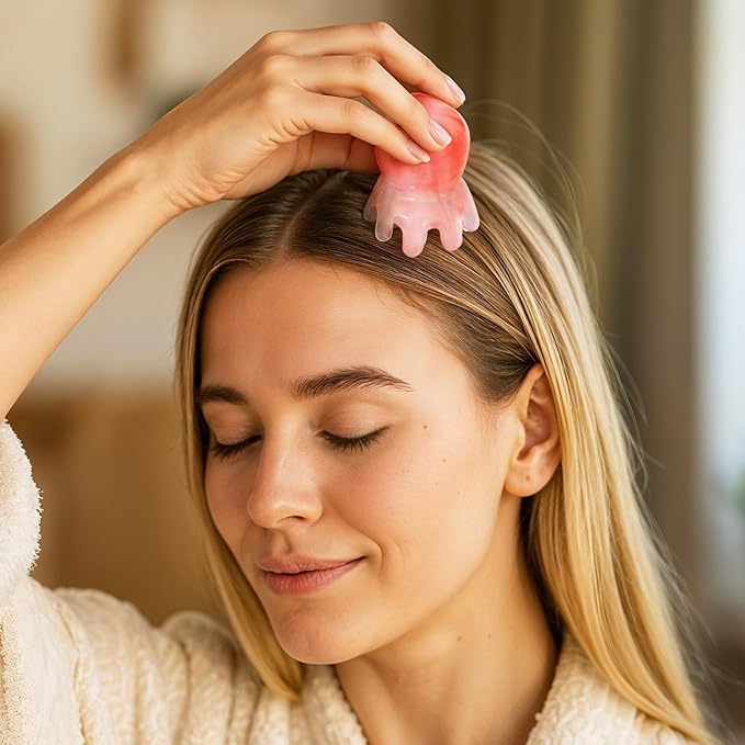 2 Pack Octopus Head Massager Comb Stress Relief Point Massage Comb Head Massage Tools Pink Acupressure Massager Scalp Massagers for Headaches Manual Acupressure Tool