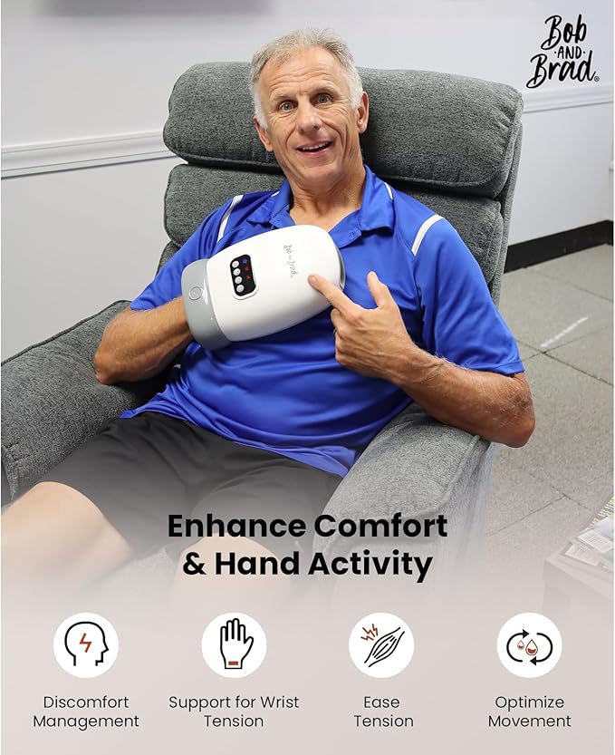BOB AND BRAD Hand Massager with Heat and Compression, FSA-HSA Eligible, H60 Cordless Hand Massager for Arthritis and Carpal Tunnel, Pain Relief Heated Wrist Finger Massage, 5 Intensity Settings
