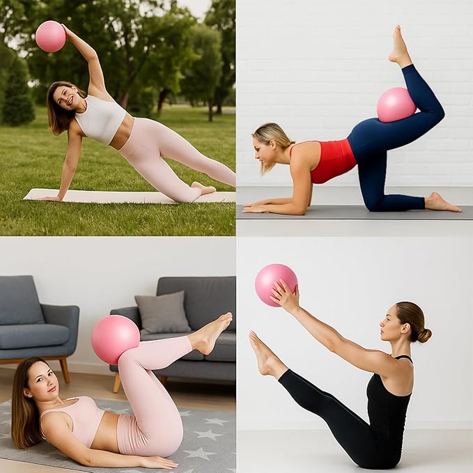 YXILEE Pilates Ring Circle Set - Workout at Home Workout Equipment Women - Booty Bands Stretching Equipment Pilates Mini Exercise Ball for Legs Arms and Thighs