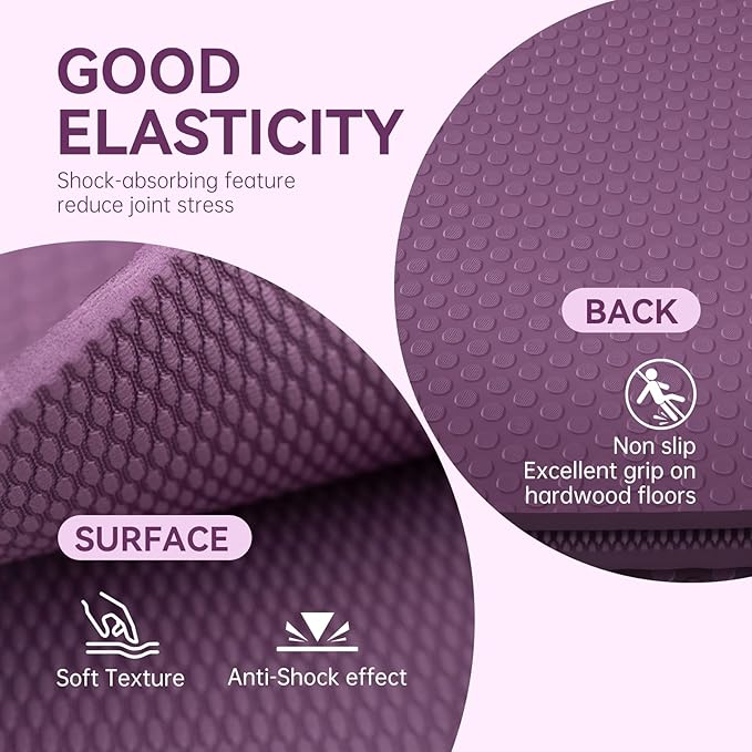 Foldable Travel Yoga Mat 72"x24"x0.24", Lightweight Non Slip Exercise Mat, Portable Folding Workout Mat for Yoga, Pilates, Stretching, Home Gym, Outdoor Fitness & Travel