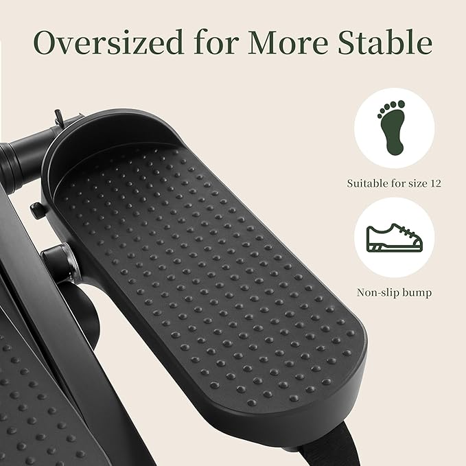 Mini Stair Steppers with Resistance Bands for Exercise at Home, Portable Exercise Twist Stepper Machine for Full Body Workout, Hydraulic Fitness Stepper with LCD Monitor，Black