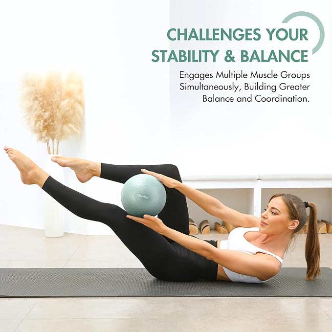 Pilates Ball 9 Inch Core Ball, Small Exercise Ball Between Knees for Physical Therapy, Small Yoga for Pilates, Yoga and Core Training, Fitness for Workout at Home Gym and Office
