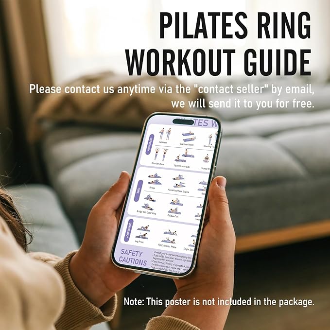 JKSHMYT Pilates Ring Fitness Circle for Women, Pilates Equipment – 14.5" Home Magic Exercise Workout, Better me Pilates Essentials Starter Set for Beginners Toning Shape Full Body