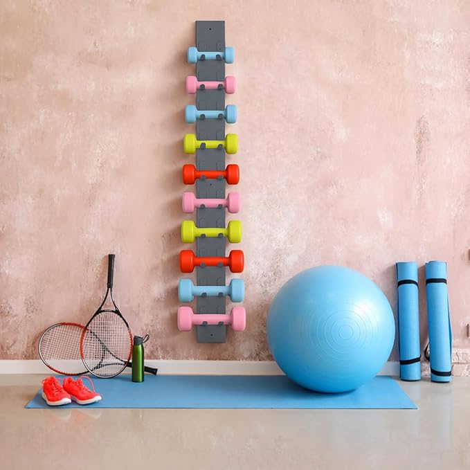 Zonon Dumbbell Wall Rack 10 Capacity Metal Heavy Duty Dumbbell Storage Holder for Space-Saving Home Gym Hardware Included