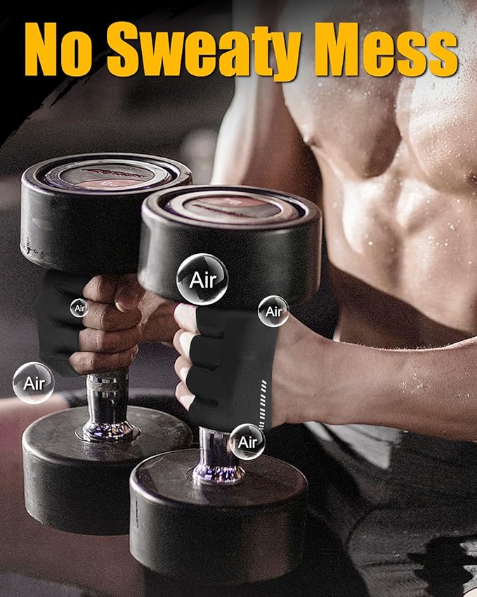 RIGWARL Weight Lifting Workout Gloves Men Women, Breathable Barehand Gym Gloves for Weightlifting Rowing Exercise Training Fitness Crossfit WODs
