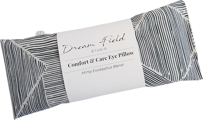 Weighted Eye Bag for Relaxation – Flax Seed Aromatherapy Pad with Eucalyptus & Peppermint – Hot or Cold Therapy – Handmade in USA - Geometric Print