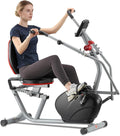 ECHANFIT Recumbent Exercise Bike with Arm Exerciser for Home - Elliptical Recumbent Cross Trainer with Backlit Display, Pulse Sensor, 8-Level Magnetic Resistance, 380LBS Weight Capacity