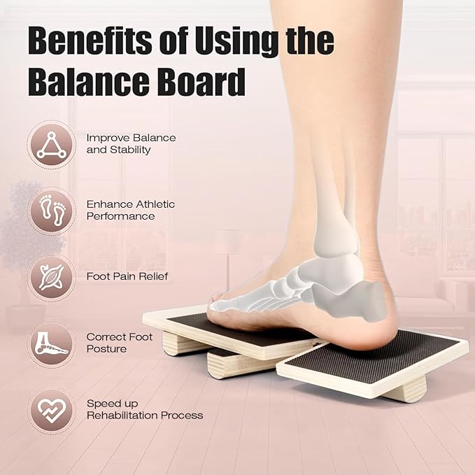 Ankle Balance Board, Foot Trainer, Ankle Strengthener Set, Single Foot Balancing Board, Posture Corrector, Foot Strengthening Trainer for Sprained Ankle Valgus