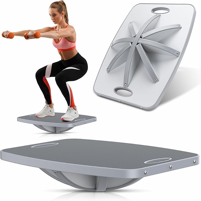 Professional Wooden 360° Rotating Balance Board, Anti-Slip wobble board, 500 lbs Capacity. Perfect for under-desk standing, physical therapy, rehab, core & stability training, and fun for all ages.