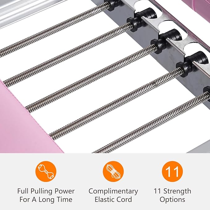 Pilates Core Bed, Foldable Home, Yoga Studio with Commercial Fitness Equipment, Pink