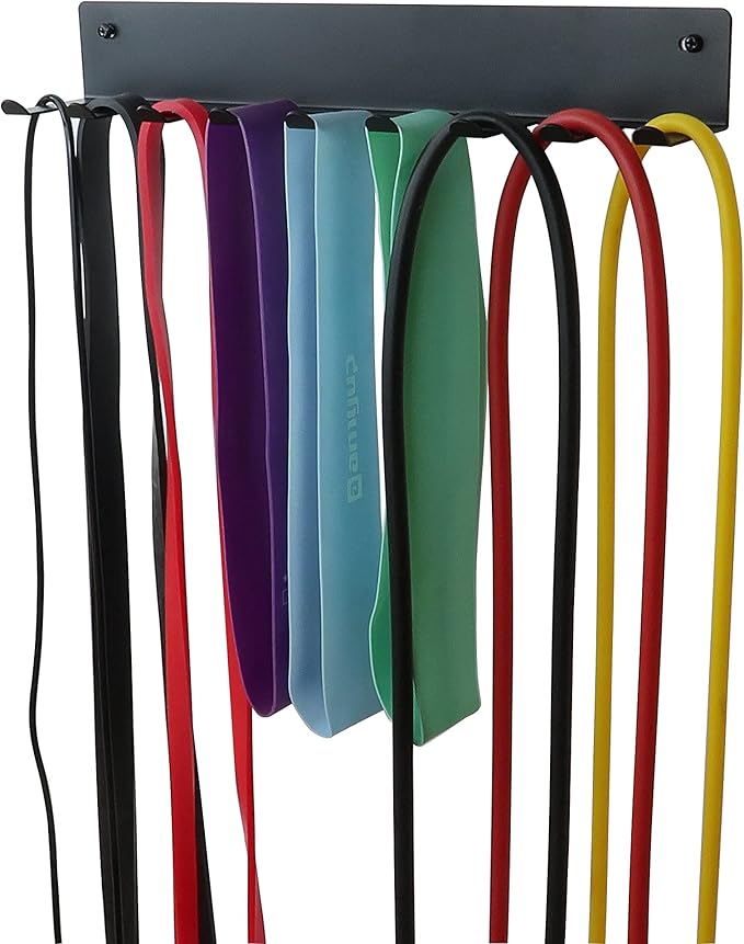 Multi-Purpose Storage Rack for Resistance Bands, Straps, Jump Ropes, Foam Rollers, Chains, Weight Belts, Tools - Heavy Duty, Fitness Bands Rack