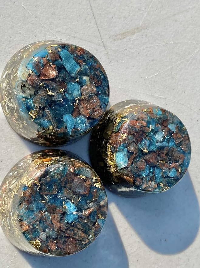 Blue Apatite Orgone Generator Energy Accumulator 7.83Hz/432Hz/528Hz/Advance Harmonics Many Beautiful Ingredients!! (Blue Apatite)