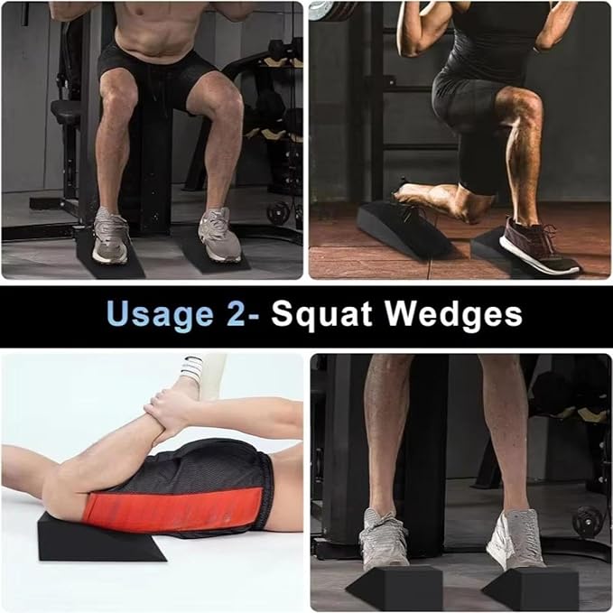 2 Pieces Squat Wedge Block EVA Foam Wedge for Bodybuilding Weightlifting
