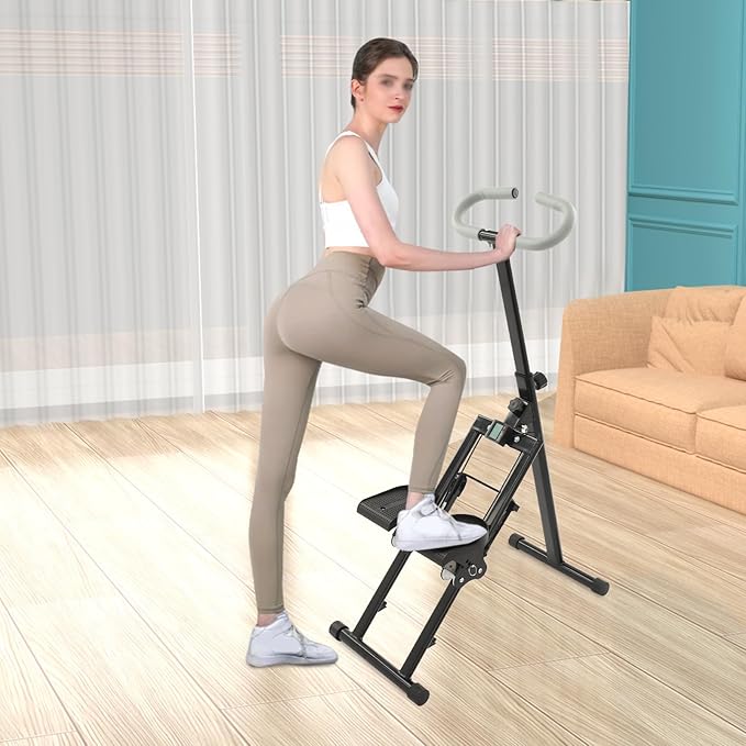 Foldable Stair Stepper for Home, Vertical Climber with LCD Display | 220lbs Capacity, 3-Level Adjustable Pedals | Anti-Slip Handlebar & Sturdy Steel Frame for Full Body Workout