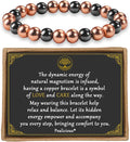 Copper Bracelet for Women and Men, Copper Magnetic Bracelet with 3500 Gauss Magnet Beads as Birthday Gifts, Hematite Jewelry Pulsera De Cobre para Mujer for Parents Anniversary Jewelry Gift