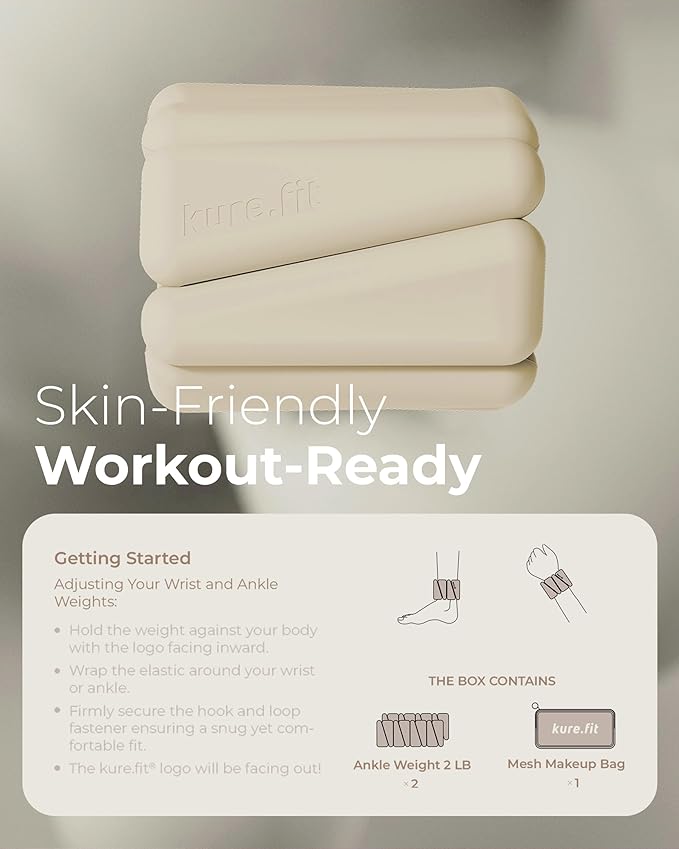 Pilates Weight | Wrist & Ankle Weights for Women | Weighted Bangles | 1LB/ 2LB Each (Set of 2)