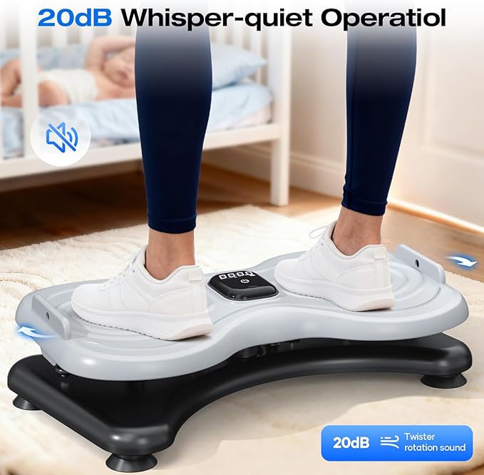 Silent Waist Twist Machine, Anti-Slip Twister Exercise Board with Stable Base, Waist Twisting Disc for Safe Ab Workout and Foot Massage at Home or Gym