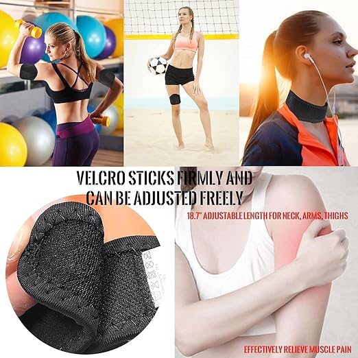 Magnetic Neck Support Brace, 2 Pcs Adjustable Soft Neck Brace Belt Cervical Collar, Magnetic Therapy Necks Wrap Support Pad, Men Women Necks Pain Relief Stiffness Relaxation Belt with 5 Magnets