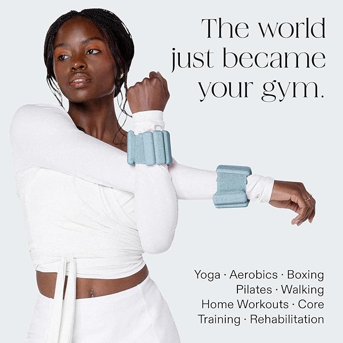 Bala Bangles Wrist & Ankle Weights for Women & Men - Adjustable Weighted Bands - Soft Silicone Arm & Leg Weights for Pilates, Yoga, Walking, Barre, Home Workout & Strength Training Exercise