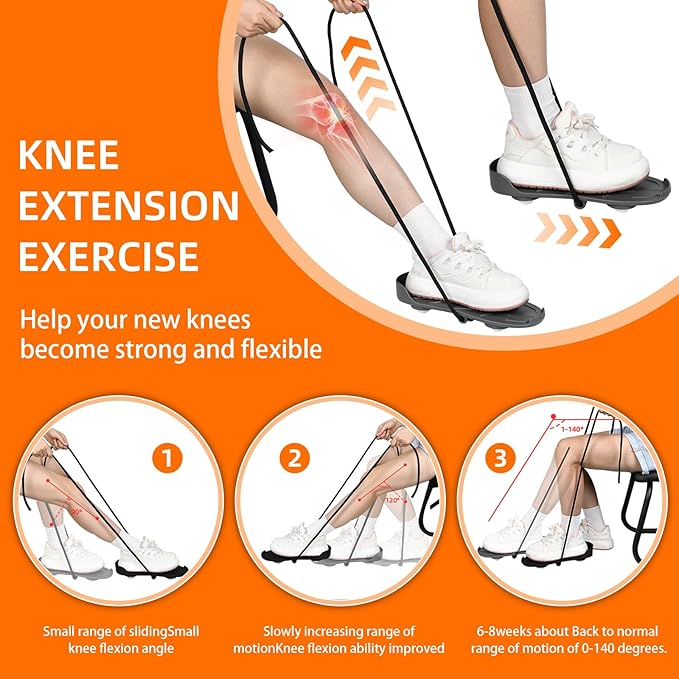 Knee Glider for Knee Replacement Recovery ，Recovery Aids for Knee Exercises， Portable Knee Strengthening and Rehabilitation Tool