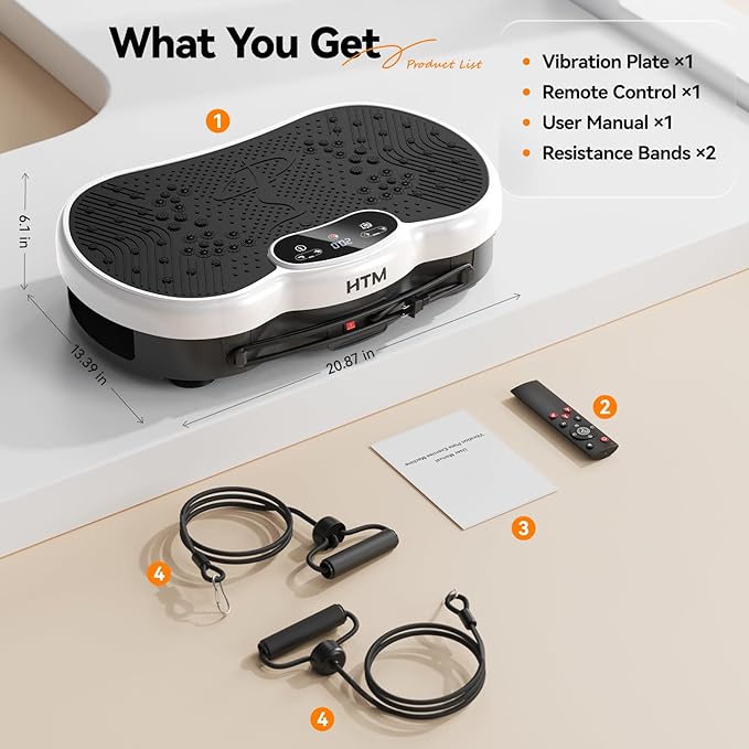 Vibration Plate Exercise Machine - 300 lbs Weight Capacity, 120 Speed Levels, 9 Workout Modes for Home Fitness, Muscle Toning & Weight Loss