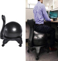CMYUN Yoga Ball Chair Exercise Ball Chair for Office, Ergonomic Yoga Ball Chair with Wheels & Back Support, Black Balance Ball Seat for Adults Kids Pregnancy