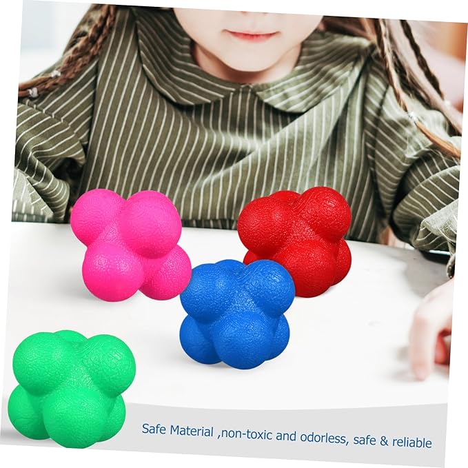 VICASKY Hexagonal Reaction Balls Set for Agility Training 6 Pcs Fitness Exercise Balls for Hand-Eye Coordination Speed Reflex Development