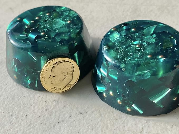 2 Transparent Green GP Small Tower Buster Crystal Orgone Generator Energy Accumulator 528Hz/7.83Hz/Advance Harmonics Many Beautiful Ingredients and Colors!! (Transparent Green GP)