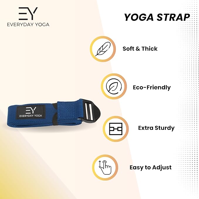 Everyday Yoga Super Strong Strap, Quiet Cinch Buckle, Stretching & Physical Therapy Fitness, Improve Flexibility