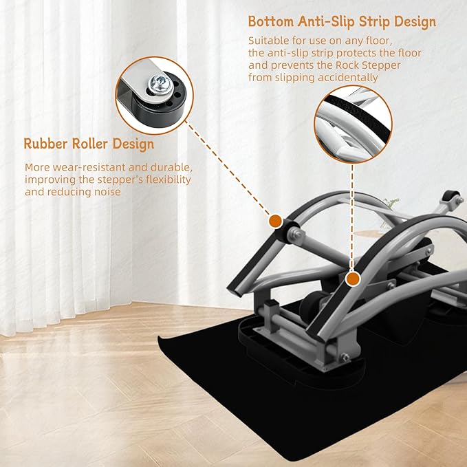 Rock Stepper with Digital Monitor, Low-Impact Compact Rock Stepper Side to Side with Resistance Bands and Non-Slip Floor Mat, Portable the Rock Stepper for Home, Apartment, Dormitory, Office