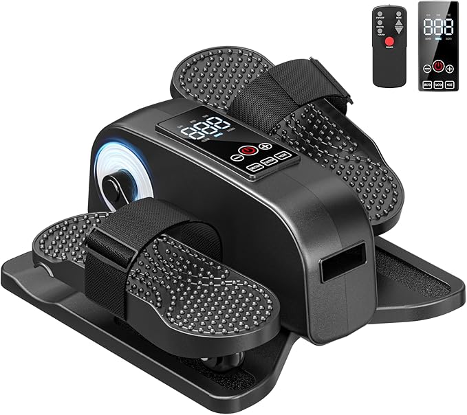 2025 New Under Desk Elliptical Machine,Portable Seated Pedal Exercise Machine for Seniors, 12 Adjustable Speed Elipse Leg Exerciser with Remote Control,Quiet Foot Exercise Machine for Home Office