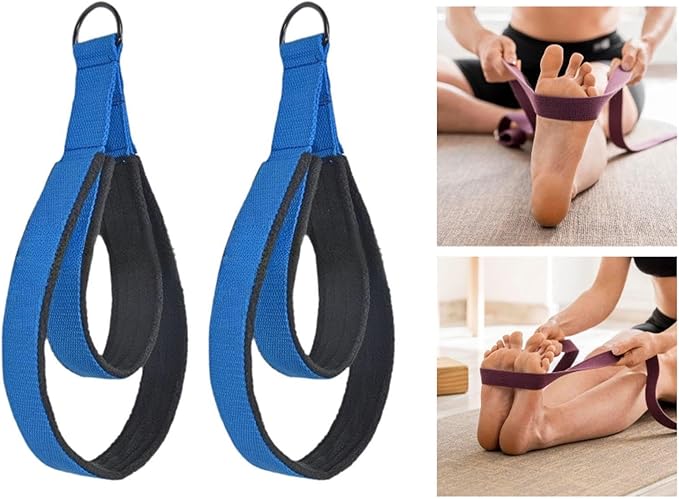 Generic 2Pcs Pilates Double Loop Strap Fitness Strap Beginner Pilates Equipment Double Loop Strap for Gymnastics Arms Legs Home