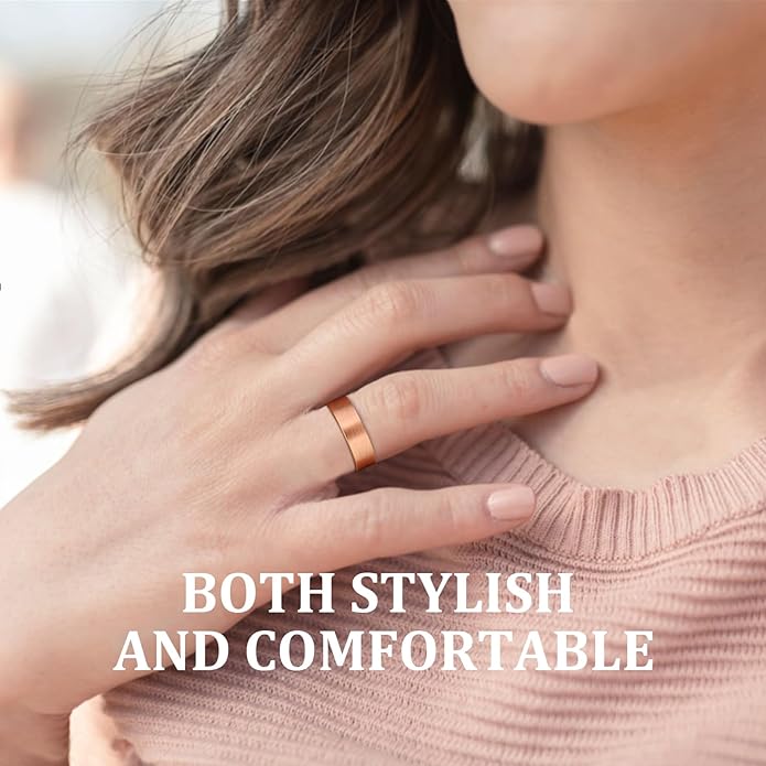 MagEnergy 2PCS Copper Rings for Men & Women, 99.9% Pure Copper Magnetic Adjustable Thumb Ring with Strong Magnet, Jewelry Gift with Present Box