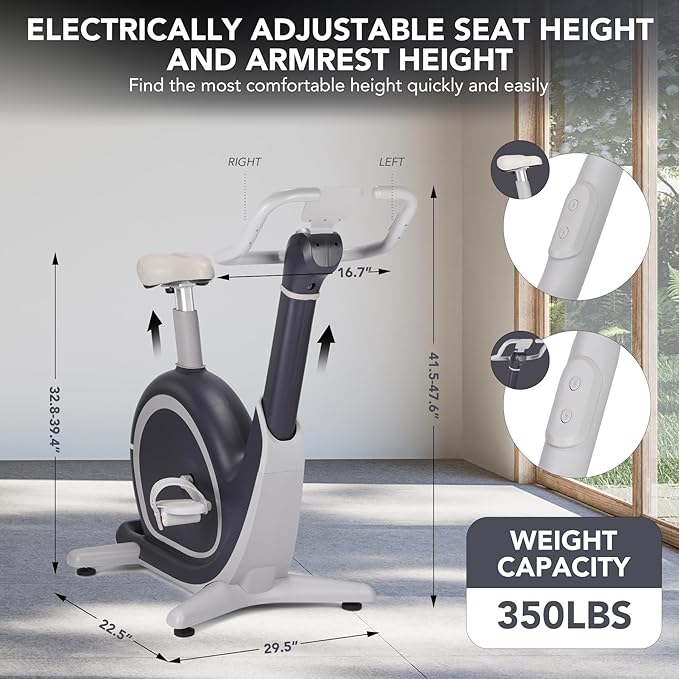 GarveeLife Exercise Bike, Programmable 36 Levels Magnetic Resistance Exercise Bike with 350 LBS Weight Capacity, Smart Indoor Cycling Bike for Cardio Workout and Cycle Training