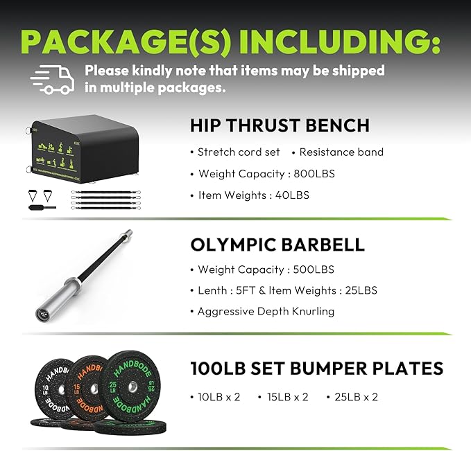 Hip Thrust Bench, Multi-Functional Slip-Free Hip Thrust Machine for Glute Bridge, Box Jump, Push-Ups, Squat, Ab Exercise, Suitable for Home & Gym