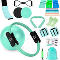 Pilates Equipment Kit for Home Workout, Pilates Ring and Ball Set for Women, 14'' Magic Circle Essentials Accessories Kit, Wrist Weights, Resistance Bands, Yoga Strap, Socks, Bag