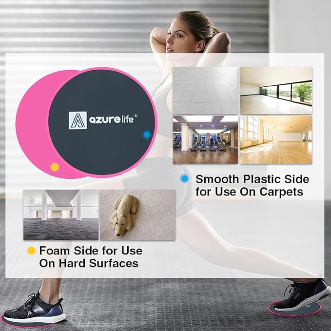 Exercise Core Sliders, Dual Sided Exercise Gliding Discs Use on Carpet or Hardwood Floors, Light and Portable, Perfect for Abdominal&Core Workouts