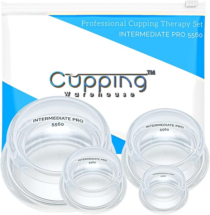Cupping Warehouse Supreme 4 Intermediate Pro 5560 Silicone Cupping Set for Beginners – Medical-Grade, for Massage Therapy, Pain Relief, Body Sculpting & Cellulite Reduction, 4 Sizes (S, M, L, XL)