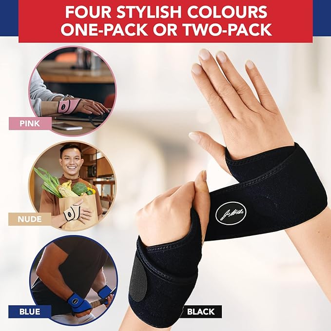 Doctor-Developed Gym Wrist Wraps, Lifting Wrist Wraps for Weightlifting, & wrist compression brace for Workout, weightlifting straps With Thumb Loops, wrist wraps for weightlifting for Wrist Support, lifting straps gym for Men & Women – Black (Single)