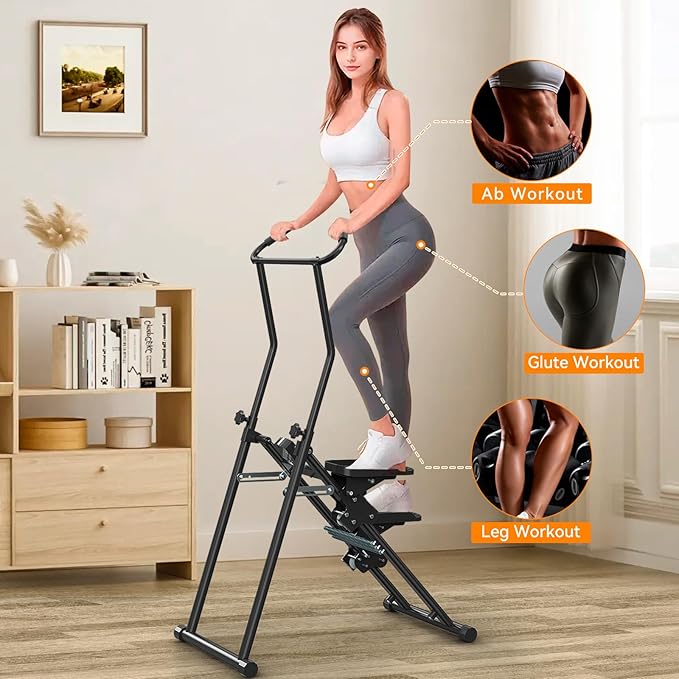 Stair Stepper for Home,Stair Climber Foldable,Large Pedal Vertical Climber Machine for Full-Body Workout,Steppers for Exercise at Home with 300LBS Loading Capacity