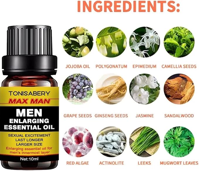 MAX Man, Massage Oil for Men 10ml (Yellow) Male Enhancement Men's Re-Vitalize Enlargement Cream (1)