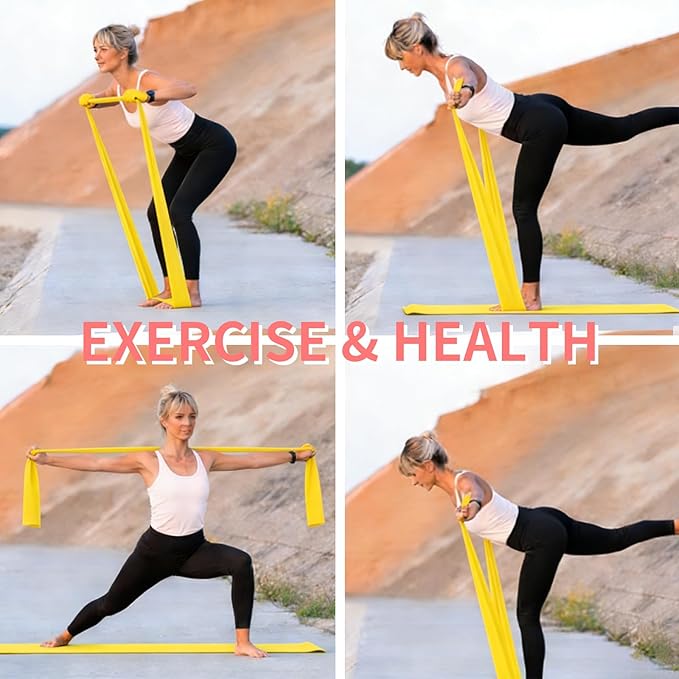 Resistance Bands Long Non-Latex Elastic Stretch Bands Work Out Band for Working Out Women or Men, Exercise Bands Set Yoga, Pilates, Gym,