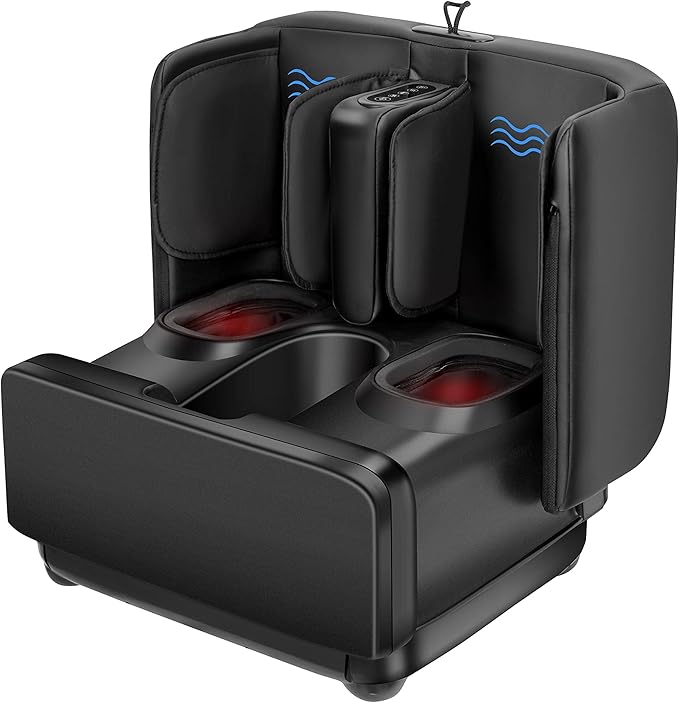 COMFIER 2 in 1 FSA Foot Massager Machine, HSA Shiatsu Foot and Calf Massager with Heat,Kneading,Vibration,Compression Massagers for Feet Health,Ankle & Leg Tired, Plantar Fasclitis,Gift for Men Women