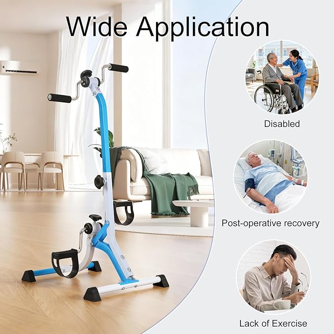 Pedal Exercise Bike for Seniors - Adjustable Resistance Arm Bike, Portable Home Exercise Equipment for Hands, Arms, Legs & Knees