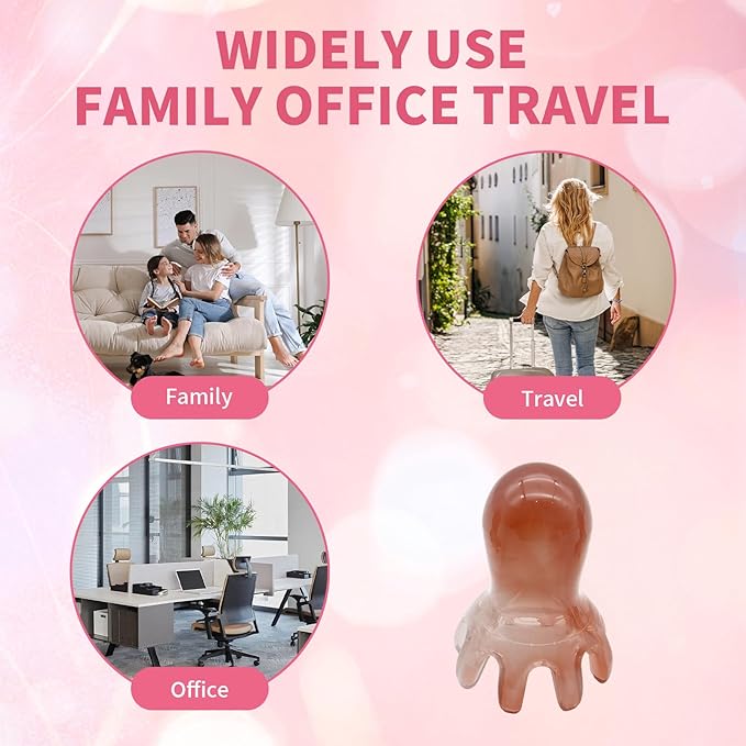 3Pcs Octopus Head Massager Comb Head Massages Tools Manual Acupressure Device with 8 Flexible Nodes Can Deeply Relax Compact and Easy to Carry Suitable for Home Office Use.